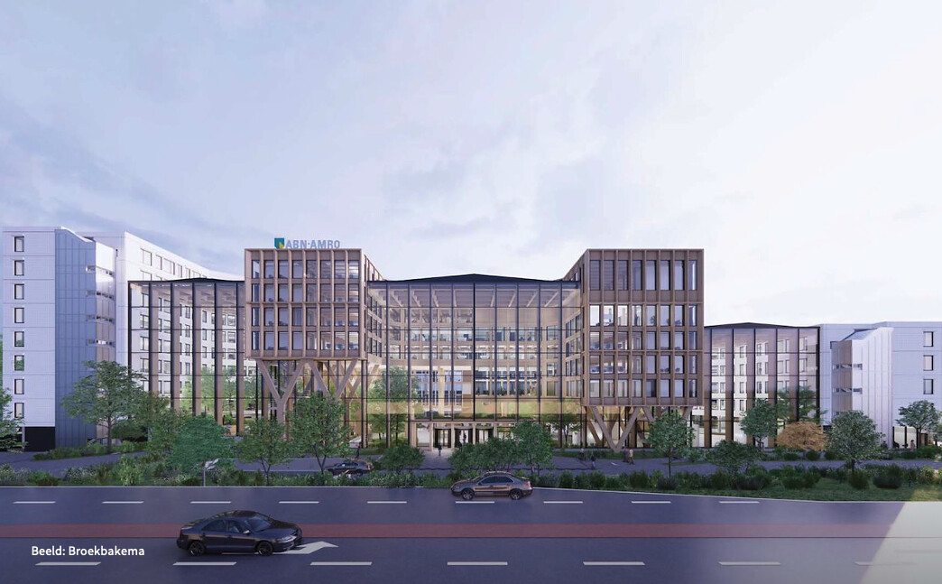 Large wooden office building in Amsterdam